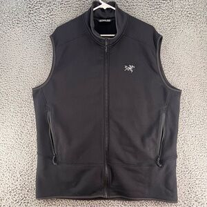 Arc'teryx Kyanite Vest Mens 2XL Black Full Zip Fleece Mock Neck Outdoor Hunting
